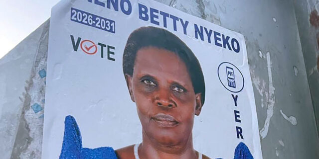 Aneno Betty Nyeko running for office poster