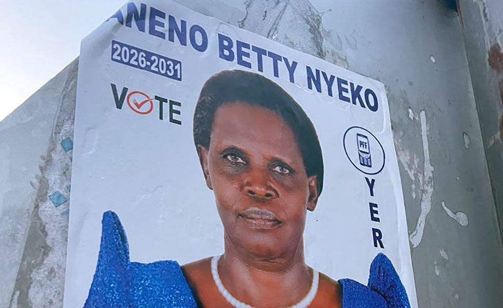 Aneno Betty Nyeko running for office poster